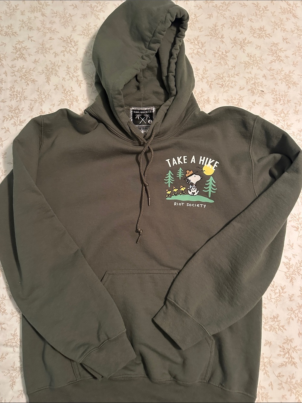 riot society Olive Green "Take a Hike" Graphic Hoodie